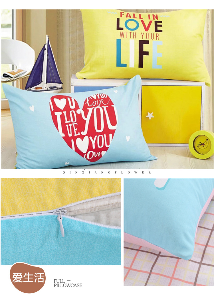 Gối bông 48x74cm Cặp gối cotton đặt đơn học sinh vương miện mèo trường hợp gối - Gối trường hợp gối đôi