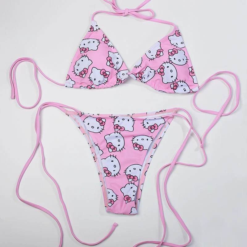 Hello Kitty, красный купальник, широкий диапазон цветов