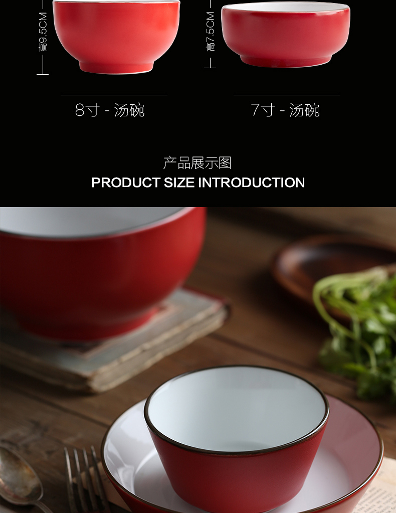 Mystery to use home eat dish ceramic creative European dishes soup bowl Nordic ceramic rice bowl chopsticks