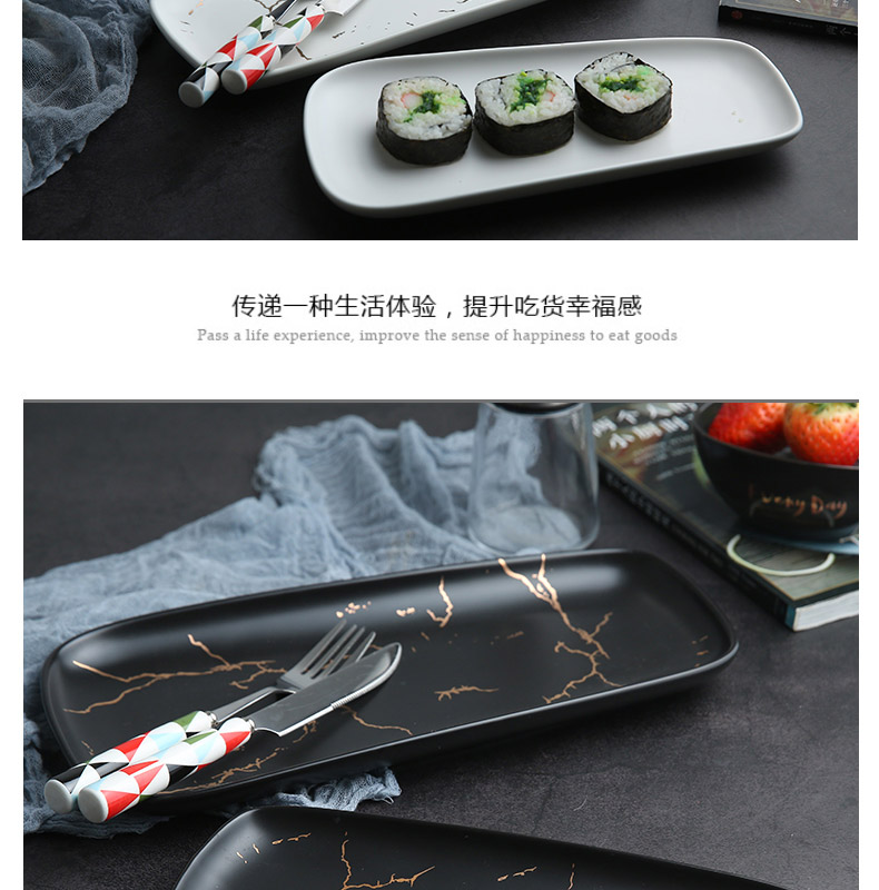 Nordic secret ins wind ceramic plates of sushi flat pallet dessert for creative see colour marble