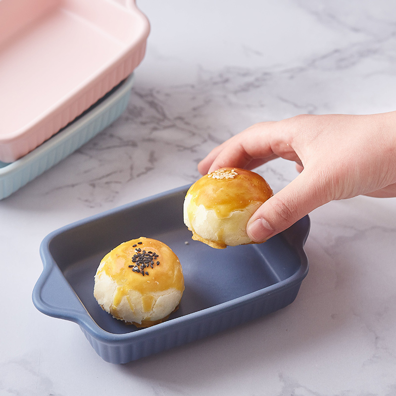 Mystery for FanPan pan household rectangle ceramic western - style food oven creative dishes baked cheese bowl plate
