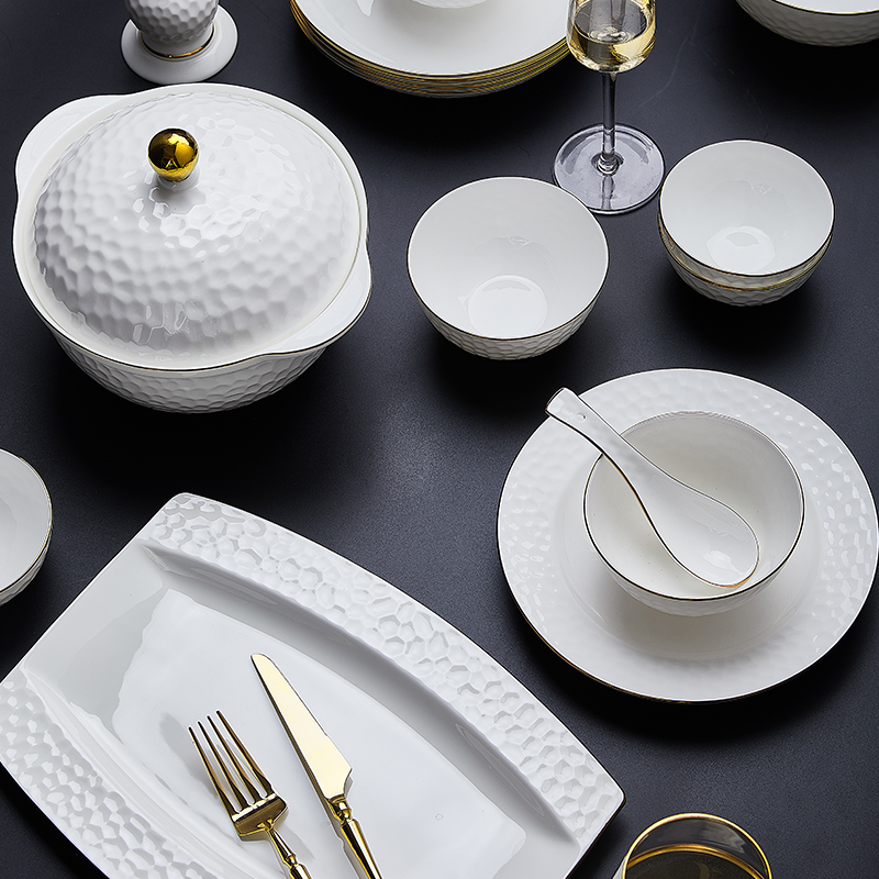 Dishes suit household European - style jingdezhen ceramic tableware simple Dishes fashion up phnom penh golf fuels the DIY