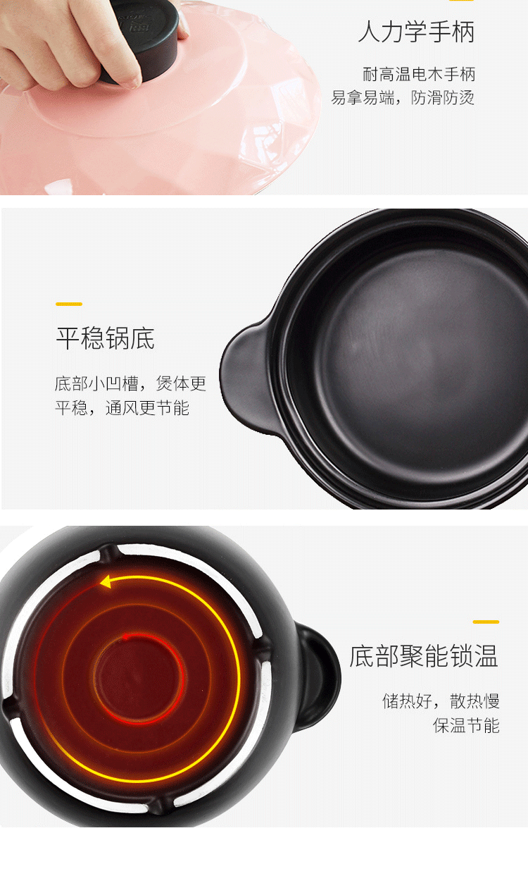 Casserole flame gas high temperature resistant household pot soup ceramic Casserole rice such as soup, stew pot earthenware pot induction cooker