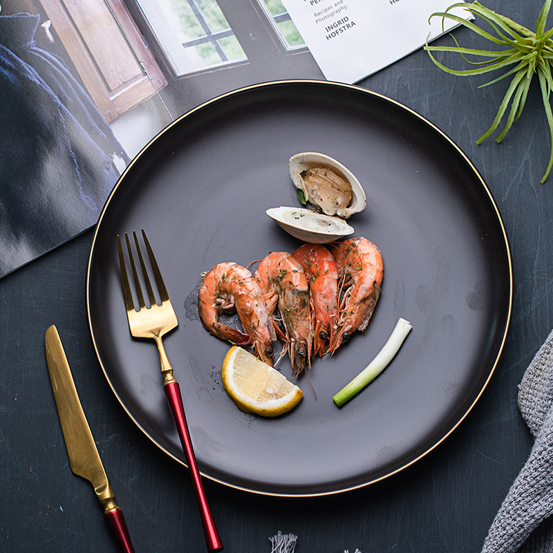 Mystery of the Nordic idea of household ceramics cutlery tray beefsteak plate of fruit breakfast dish disc plate