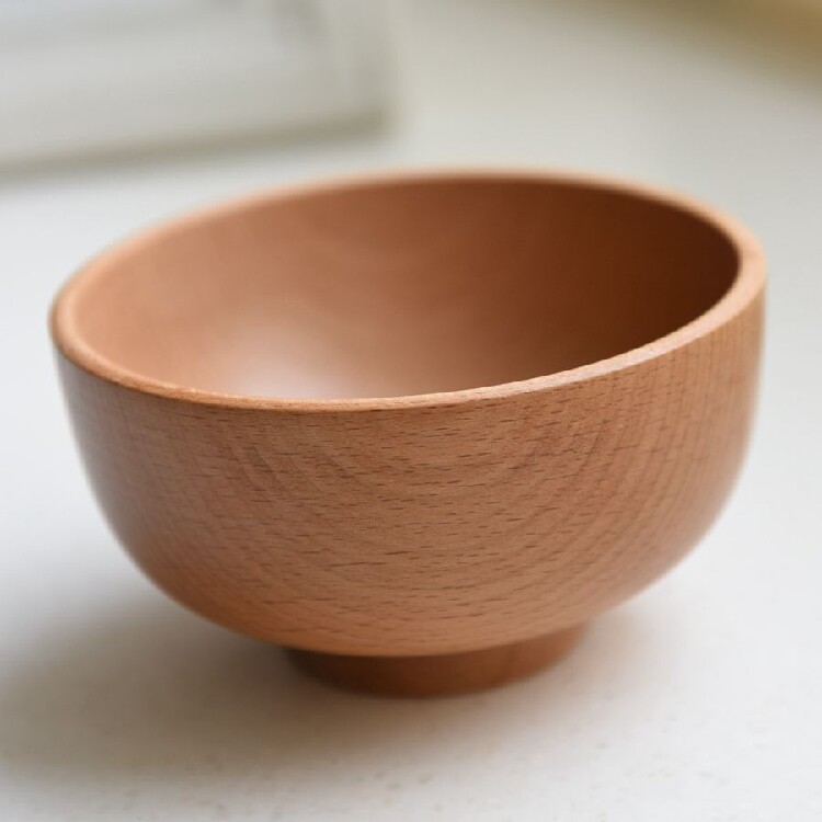 No paint No Rawls healthy natural beech wood bowls Adult children Baby no lacquered wood bowls Bowls Wood Cutlery