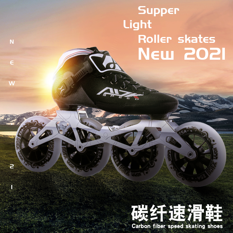 Adult Professional Speed Skating Shoes Children Racing with Carbon Fiber Large Wheel Skating Shoes Men And Women Wheels Skating Shoes Speed Skates