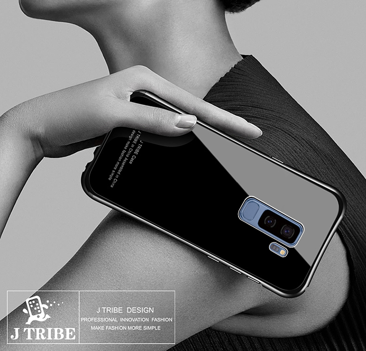 iy Rainbow Aluminum Metal Frame 9H Tempered Glass Back Cover Case for Samsung Galaxy S9 Plus & Galaxy S9