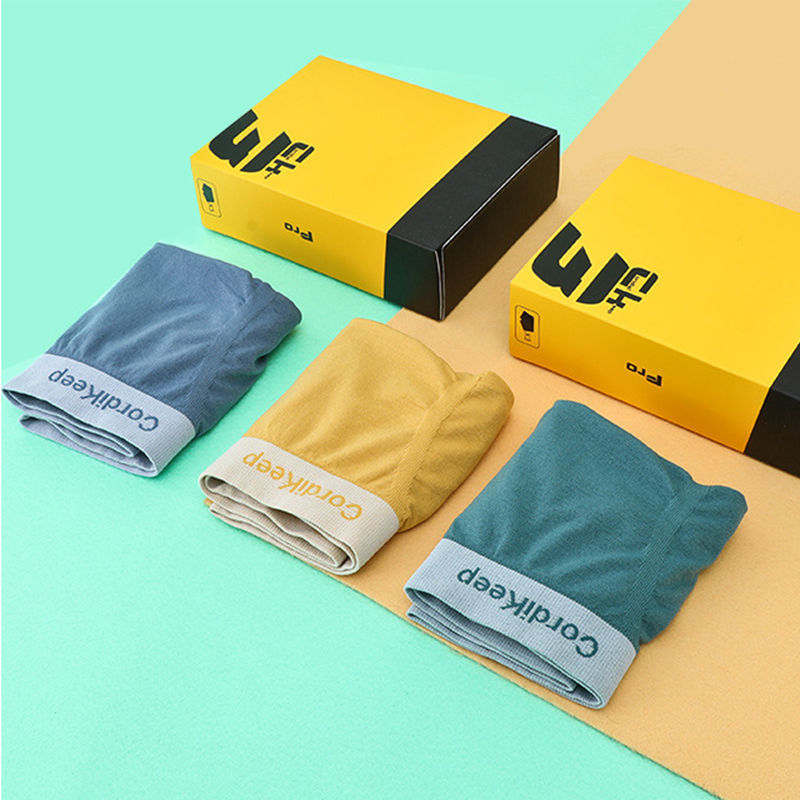 New 3 Banana Sensation Male Briefs Without Mark and rugged design soft minimalist mid-waist high-bounty comfortable and breathable four-corner pants