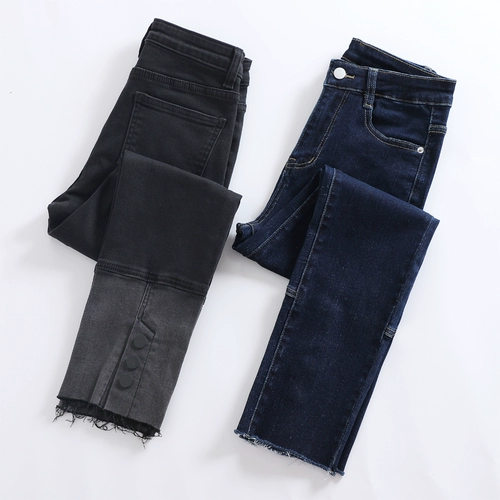 Весенние джинсы, приталенные штаны, высокая талия, по фигуре, подходит для подростков, свободный прямой крой