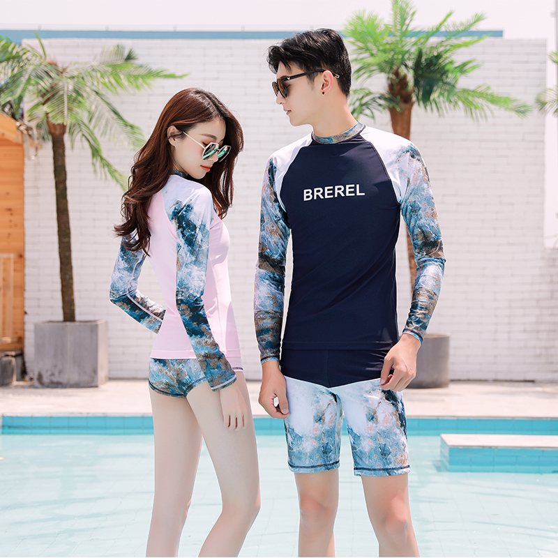 Korean diving suit men's and women's split long-sleeved swimsuit sunscreen jellyfish suit quick-drying swimming surfing suit snorkeling suit suit