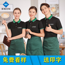 Custom overalls short sleeves T-shirts can be printed logo catering workwear advertising shirt factory clothes customized class clothes embroidery word engraving T