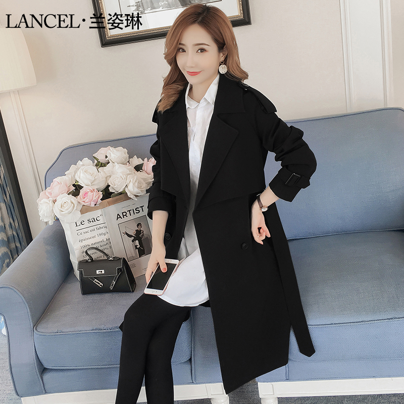 áo khoác mỏng giản dị Windcoat phụ nữ trung dài 2020 mùa xuân và mùa thu mới của Hàn Quốc phiên bản của khí cơ thể kiểu phụ nữ nổi tiếng của