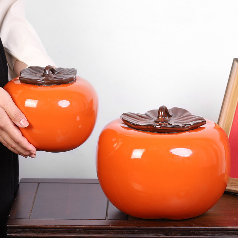 Ceramic Persimmon Hem Affair with Ruyi Emulation Fruits New Chinese Style Home Living Room Hyun Guan Wine Cabinet Decorations Creativity