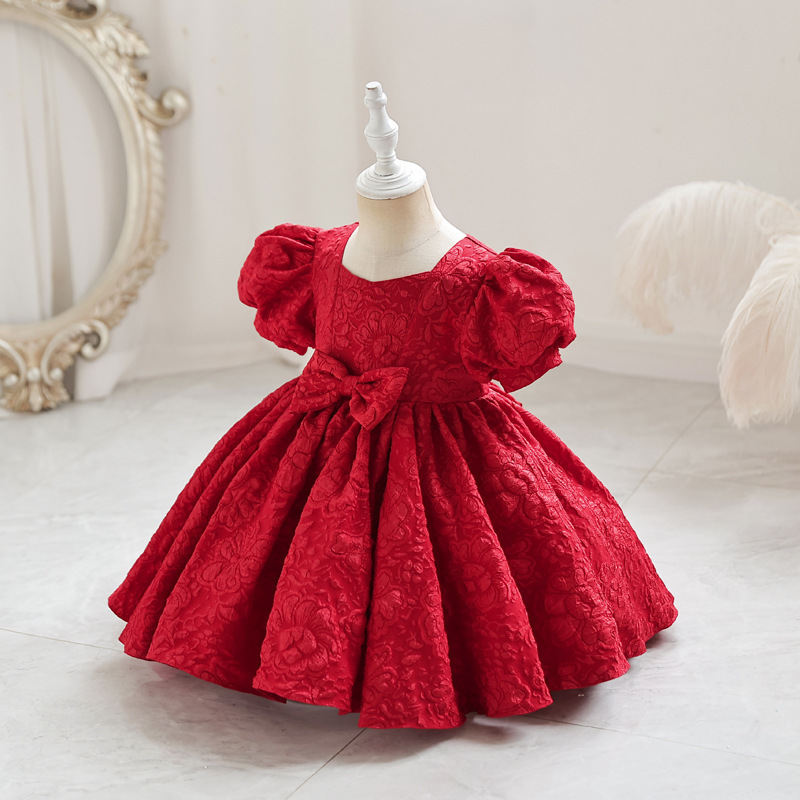 Girl's Dress for First Birthday, Red Baby One-Year-Old Birthday Dress, Infant Clothing, Girl's Tutu Dress, Princess Dress