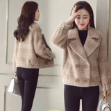 Бархатная шерстяная демисезонная куртка, в стиле Шанель, увеличенная толщина