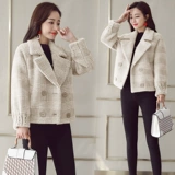 Бархатная шерстяная демисезонная куртка, в стиле Шанель, увеличенная толщина