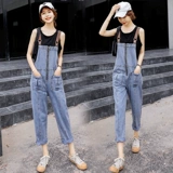 Джинсовый модный комбинезон, весеннее летнее боди для отдыха, в западном стиле, эффект подтяжки