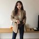 Blazer women's 2023 early autumn new top high-end short style small casual early autumn small suit black