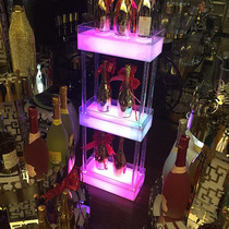 Bar LED luminous wine cabinet Colorful acrylic three-layer Western wine tray Champagne tower Western wine seat high-end display rack cabinet