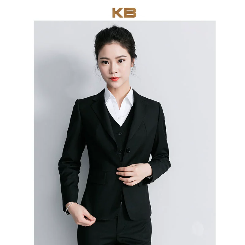 KB phù hợp với phụ nữ cộng với kích thước mới chuyên nghiệp chính thức mặc bộ quần áo thời trang quần áo làm việc quần yếm sau ngân hàng dụng cụ - Bộ đồ