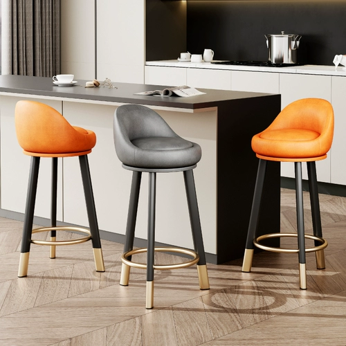 Бар Стул Легкий роскошные спины с высоким содержанием табуретки Железное может вращать стул, домашний батон