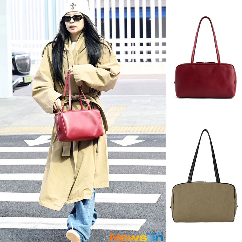 Jennie's Same Style Row-Style Astra Bowling Bag Imported from Phenol Leather, Extremely Simple Shoulder Bag, Underarm Pillow Bag Jennie's Same Style Row-Style Astra Bowling Bag Imported from Phenol Leather, Extremely Simple Shoulder Bag, Underarm Pillow Bag