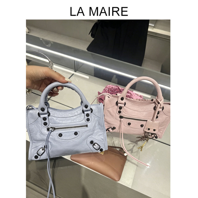 Hot Girl Le City Motorcycle Bag Paris New Suede Tote Bag Retro Studded Handbag Crossbody Hot Girl