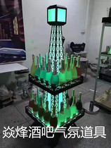 Bar nightclub led Crystal Paris Tower rechargeable luminous two-story wine glass holder high-grade Efila champagne glasses