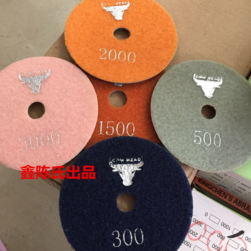 Manufacturer Direct 4-inch Bull Headboard Diamond Soft Mill Sheet Stone Crystalloid Renovated Water Mill Sheet Marble Polished sheet