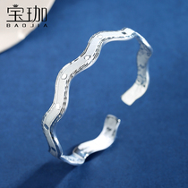 Frosted 9999 pure silver bracelet female small crowdsourced design Personality fashion young Foot Silver Bracelet 2022 New