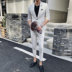 Bộ đồ sọc bảy điểm phù hợp với bộ đồ nam tự tu chân 9 chiếc quần ba mảnh phù hợp với nhân viên văn phòng Hàn Quốc bộ đồ nhỏ nam - Suit phù hợp quần tây Suit phù hợp