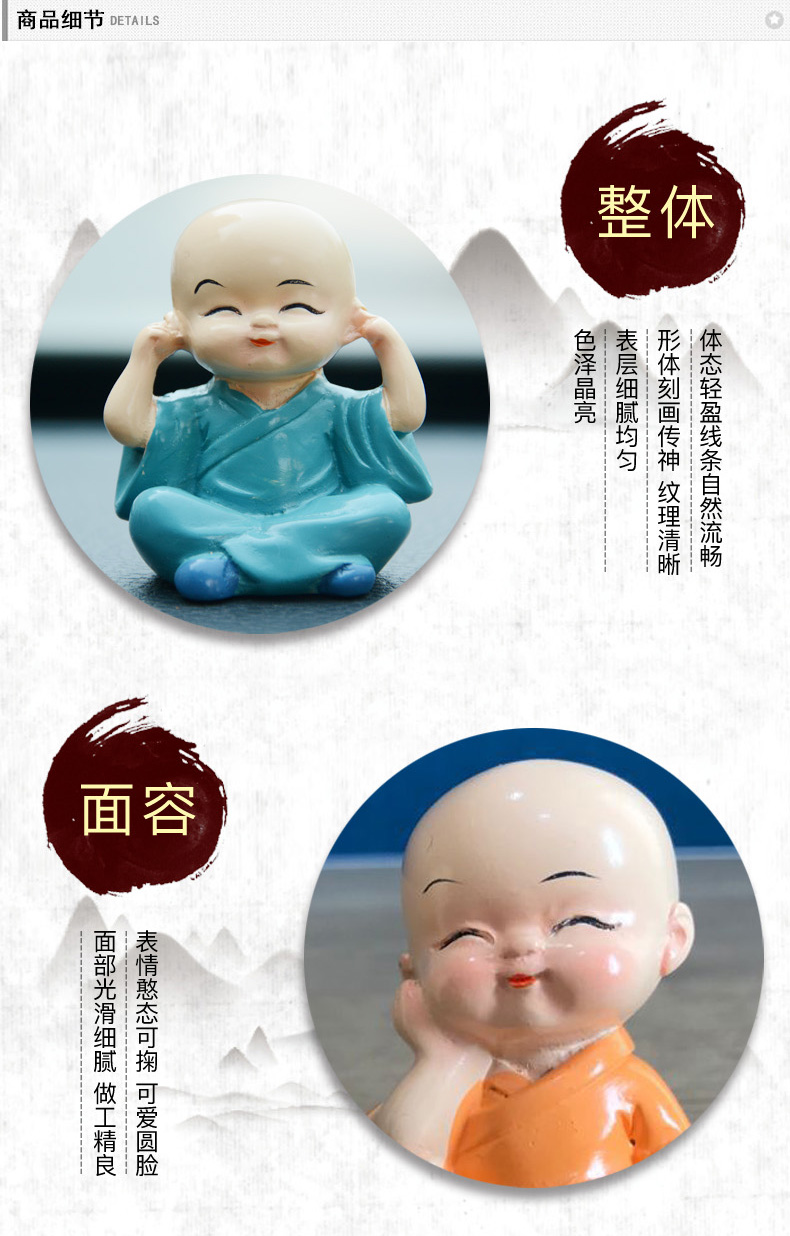 Sáng tạo trang trí xe phụ kiện xe dễ thương lắc đầu tu sĩ nhỏ an ninh xe cao cấp đệm hạt gỗ ô tô