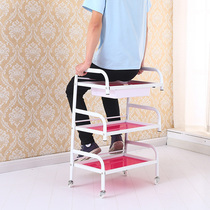 Beauty salon trolley with drawer Beauty salon trolley Three-layer glass trolley Nail tool trolley