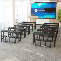 Simple modern training table conference long table single double desks and chairs for primary and secondary school students tutoring training class
