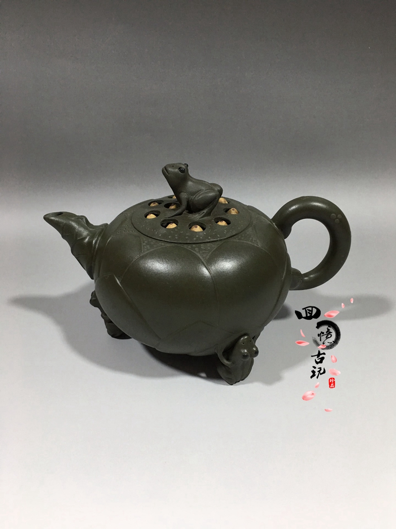 蒋蓉在銘 綠泥 荷葉紋 紫砂壺 急須 煎茶道具 極上品 精工巧匠\u2014\u2014蒋蓉大师的花货艺术- 研究- 在线学习- 无锡博物院