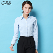 Ceman fresh fashion temperament blue long sleeve shirt female professional business dress suit suit Korean version of slim spring