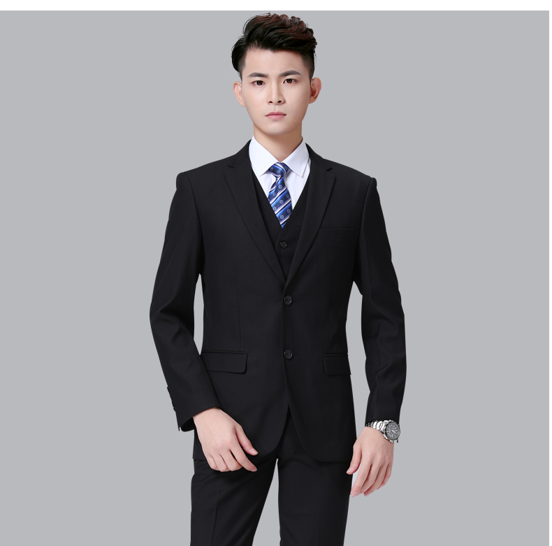 Trang phục nam chuyên nghiệp phù hợp với phiên bản Hàn Quốc của trang phục chuyên nghiệp tự tu trang phục công sở cổ áo trắng phỏng vấn quần áo công sở nam thu đông - Suit phù hợp áo comple