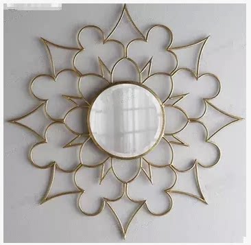 American country wrought iron creative mirror makeup mirror makeup mirror European wall decoration decorative mirror bathroom mirror