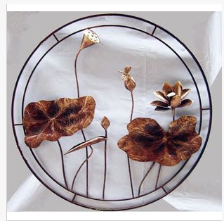 Creative lotus wall scene wall decoration Iron wall scene wall hanging Living room hotel club wall decoration wall scene