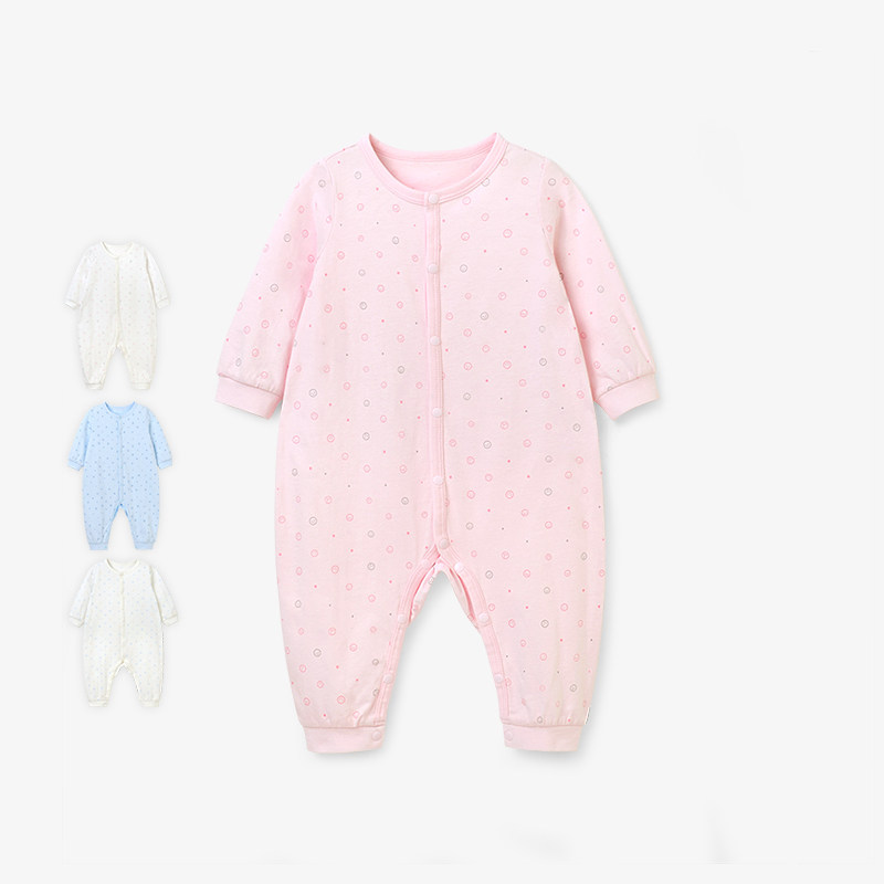 British baby cotton jumpsuit male and female baby cute climbing clothing newborn romper 184A0476 184A0479