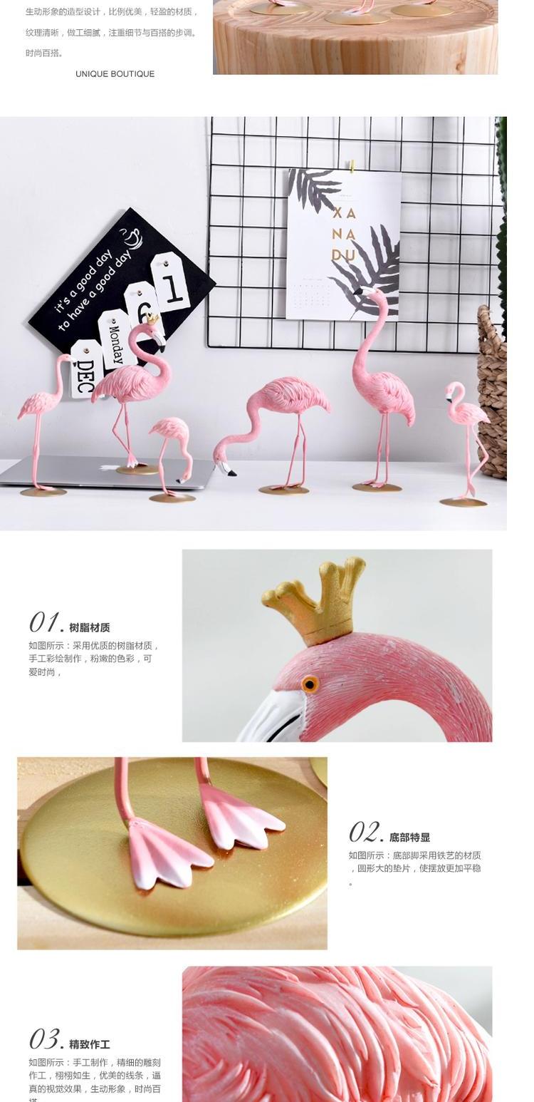 Quà tặng sáng tạo Bắc Âu máy tính để bàn màu hồng flamingo nhựa dễ thương đồ trang trí động vật phòng khách trang trí trang trí cách trang trí phòng khách nhà vuông