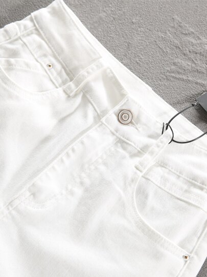 White Jeans for Women, Slim Fit, Slightly Flared, High-Waisted, Four-Way Stretch, 2026 Spring New Style, Petite, Drapey Bell-Bottom Pants