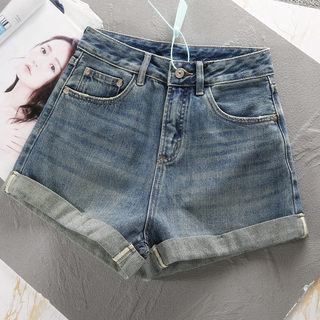 High-Waisted Denim Shorts for Women, Summer Loose Fit, Korean Style, 2026 Spring New Model, Petite, Slimming, Versatile A-Line Hot Pants