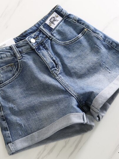 Denim Shorts Women's Summer Loose 2025 Spring New Korean Style High Waisted Wide Legs Large Size Slim Straight Casual Hot Pants