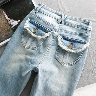 Flared Jeans for Women, Slim Fit, Stretchy, High-Waisted, Butt-Lifting, 2026 Spring New Style, Light Blue, Petite Flared Pants