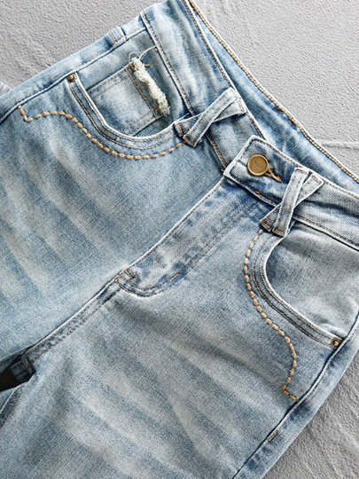 Flared Jeans for Women, Slim Fit, Stretchy, High-Waisted, Butt-Lifting, 2026 Spring New Style, Light Blue, Petite Flared Pants