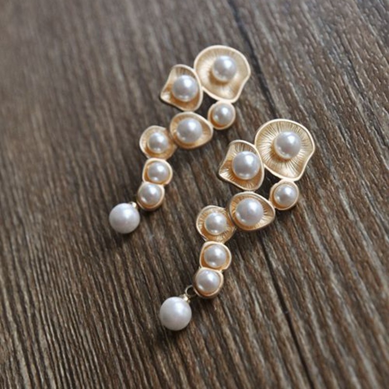 (Qiujia) Simple National Style Classical Wo Wo Pearl Long Version Without Ear Hole Ear Clip 925 Silver Needle Ear Needle Earrings