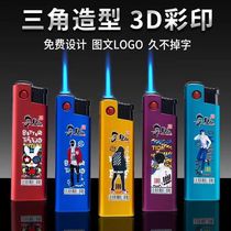 Personality Lighter Blue Fire Metal Lighter Inflatable Lighter Gift Lighter free Private Custom