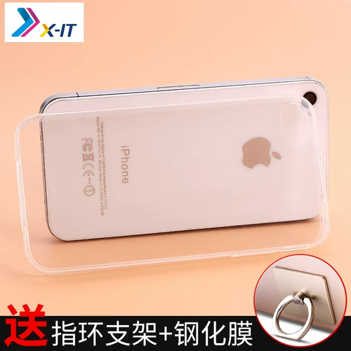 Apple, iPhone 4 *S, прозрачный чехол для телефона, защитный чехол, комплект, силиконовый ремешок, лента, креативный iPhone 4 *S, iphone, женский стиль, защита при падении