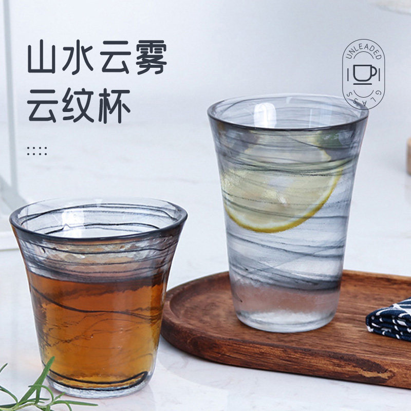 Wansheng glass ins wind water cup simple female Japanese portable household water transparent tea cold wind cup